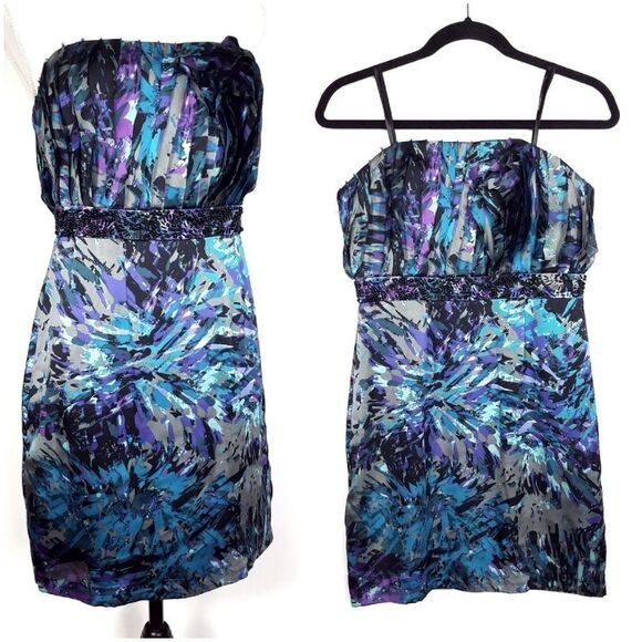 NEW NWT BCBGeneration Strapless Beaded Dress Size 6 - Picture 1 of 6